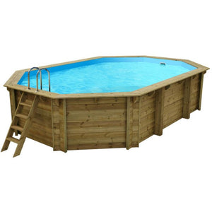 Piscina in legno 6,53x4,41x1,45m ottagonale interrabile HABITAT ET JARDIN