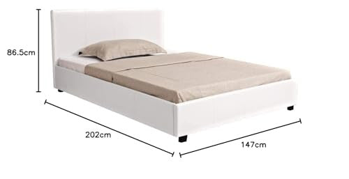 Letto Contenitore Matrimoniale 140x190 cm Bianco Habitat et Jardin