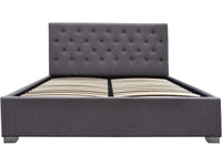 Letto Matrimoniale 140x190 Con Contenitore Grigio Tessuto Habitat et Jardin