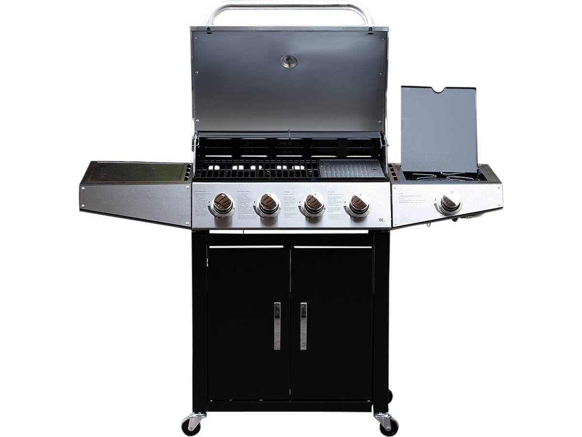 Habitat et Jardin Barbecue a Gas 5 Bruciatori + 1 Laterale 15.2 kW Nero