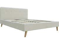 Letto Matrimoniale 160x200 cm Lana Riccia Crema Testata Imbottita Habitat et Jardin