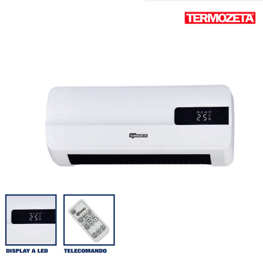 Termoconvettore a Parete Murale Riscaldatore Casa Caldo e Ventilato Bagno TERMOZETA TZR06N