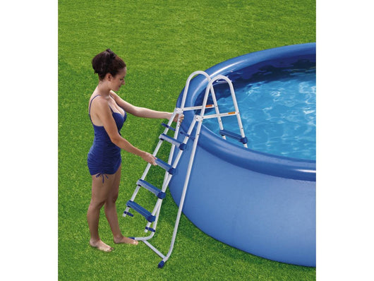 Scala per piscina 1,22 m 4 gradini acciaio e plastica pieghevole Habitat et Jardin