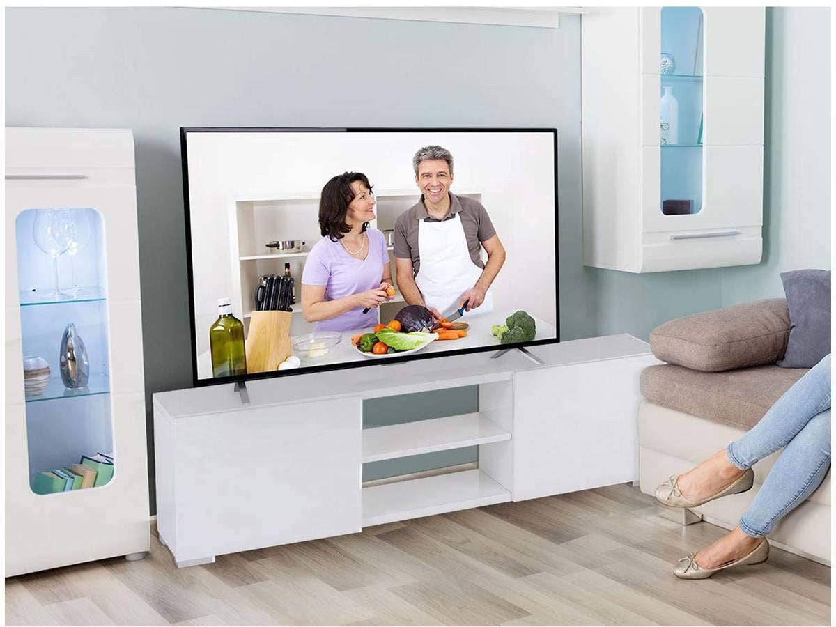 Habitat et Jardin Mobile TV 155cm MDF Grigio 2 Porte 2 Nicchie per TV fino 65'