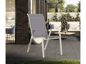 Sedie da Giardino Textilene Grigio Chiaro Set 2 Habitat et Jardin Impilabili