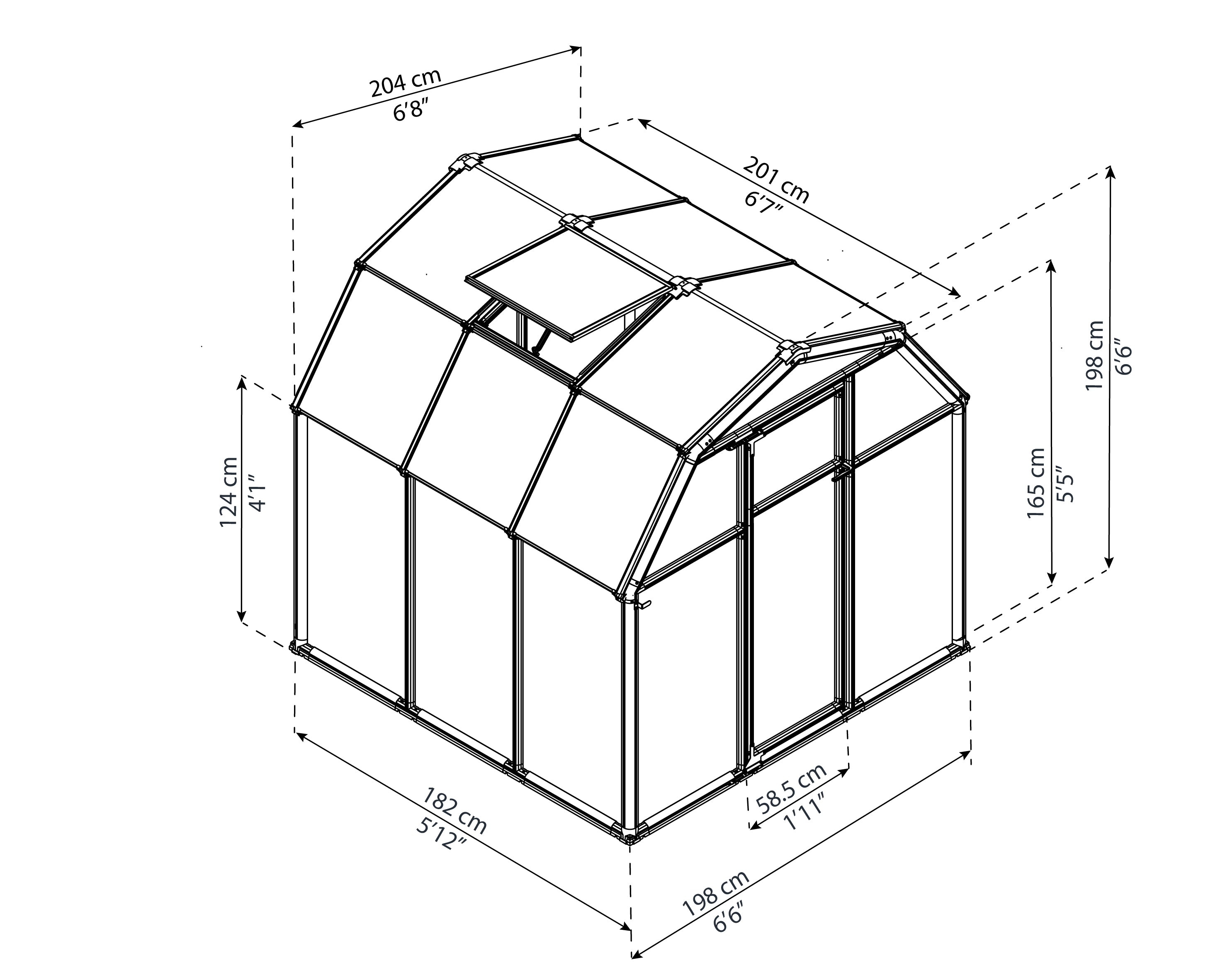 Canopia Eco Grow Doppio Strato Serra Da Giardino in Policarbonato 197X204X198 cm Verde 