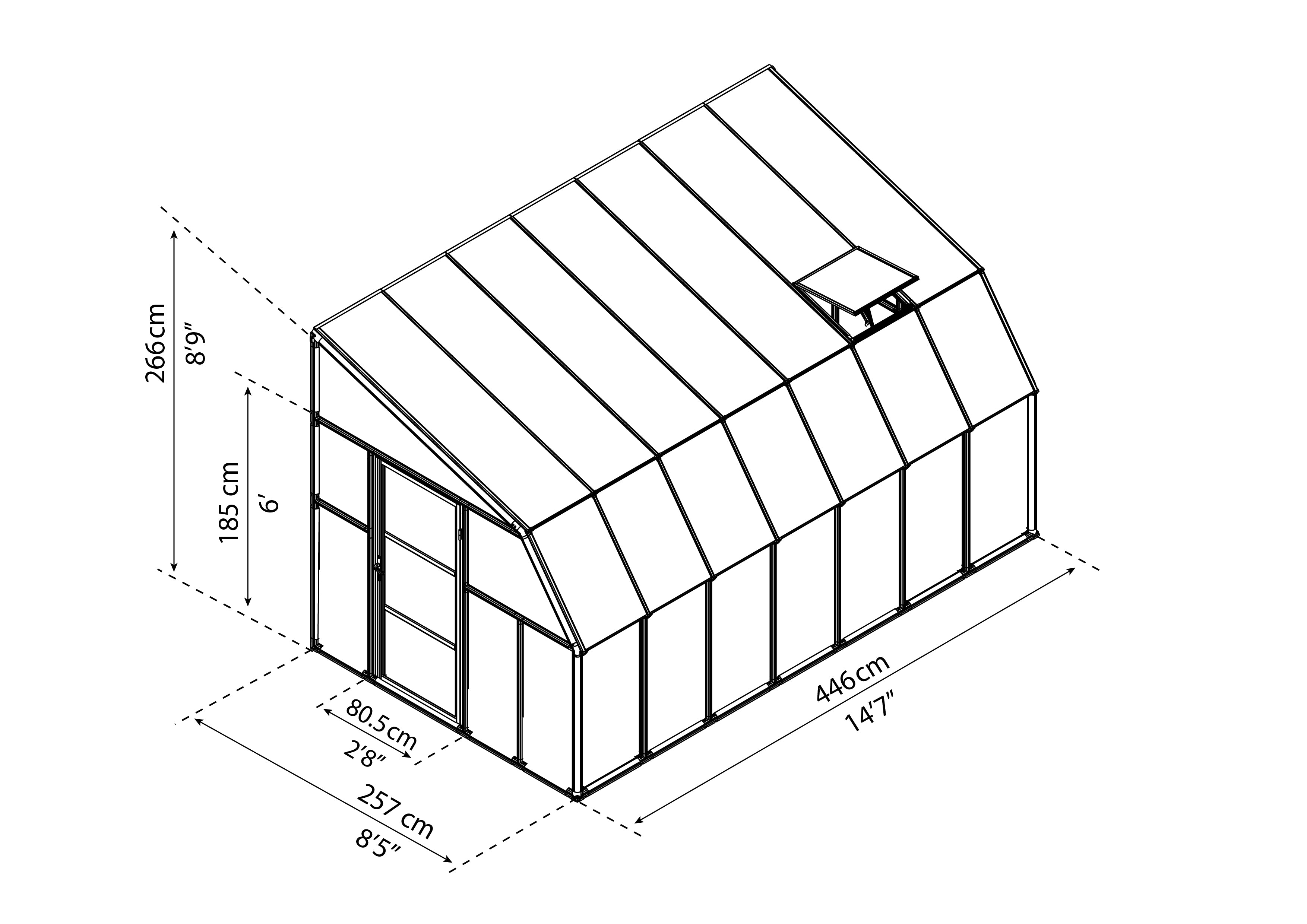 Veranda in Policarbonato Sun Room 2.7X4.5 m Bianco 