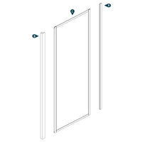 Ogomondo lato fisso per box doccia slide cristallo temprato bianco *** misure 78-80,5xh185 cm trasparente, confezione 1