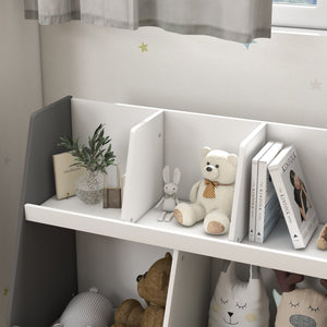 Mobile Portagiochi per Bambini a 2 Livelli con 5 Scomparti 80x34x79 cm in Legno Grigio