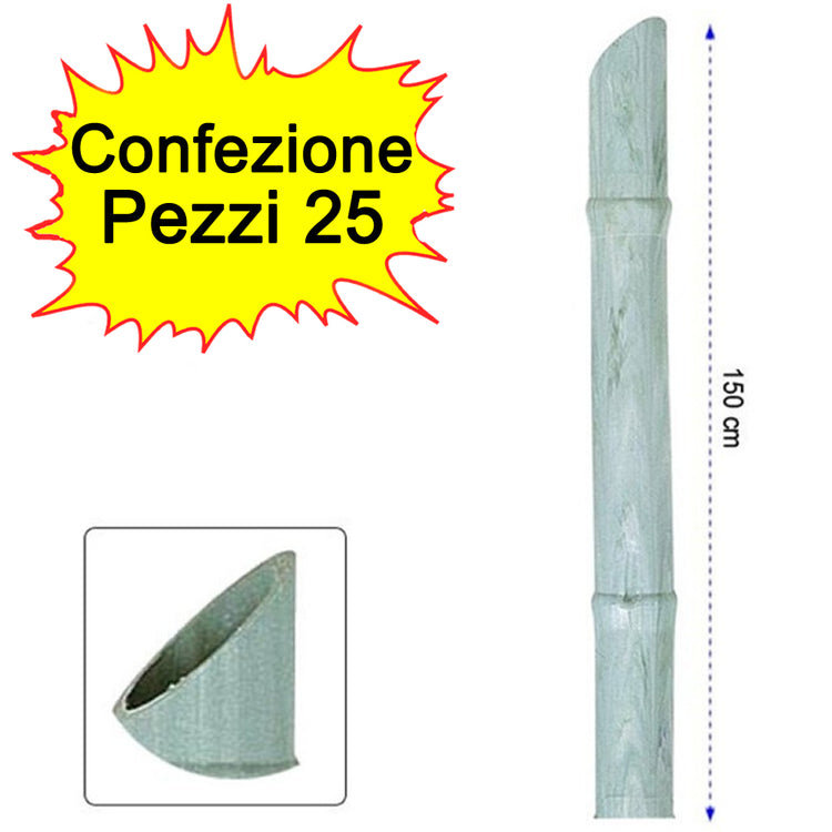 Paletto per pomodori tutore in pvc confezione da 25 pezzi 2,7 cm x h 150 cm