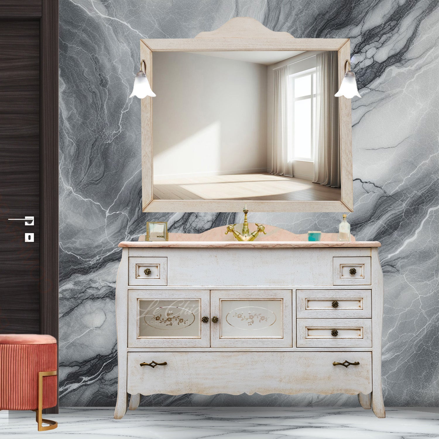 Mobile bagno Decapè Marble Luxe - 103 cm