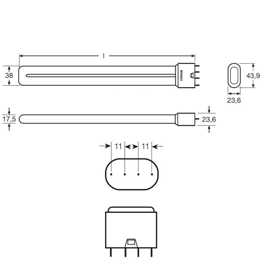 Lampada osarm dulux l 36w/865 4 pin 2g11 risparmio energetico classe a