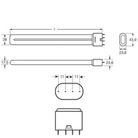 Lampada osarm dulux l 36w/865 4 pin 2g11 risparmio energetico classe a