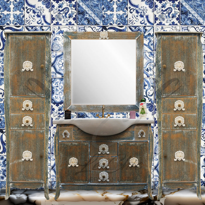 Mobile bagno shabby chic stile provenzale 108 cm