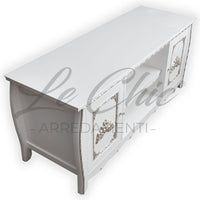 Porta Tv barocco bianco luxury 140 cm