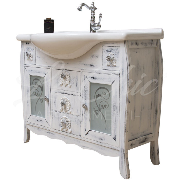 Composizione bagno Nettuno in rovere shabby chic