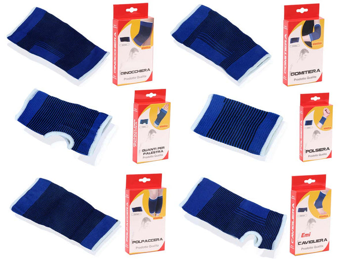 2 Guanti Da Palestra Con Polsiera Fascia Elastica Per Mano e Polso Colore Blu