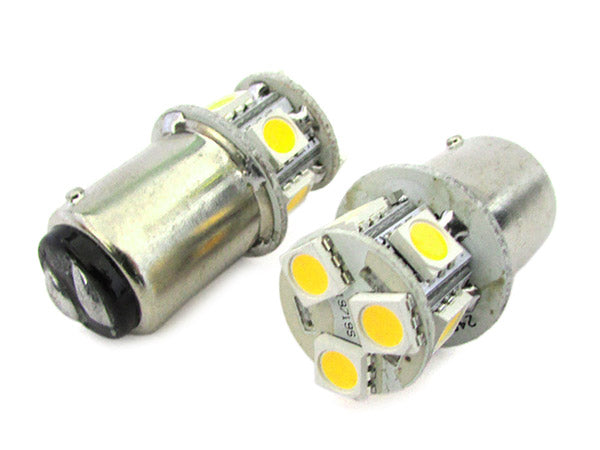 2 Lampade Led Barca Nautica BA15D B15D Bianco Freddo 12V 24V 2W No Polarita Piedi Dritti 8 Smd 5050 Baionetta G18