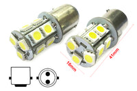 2 Lampade Led Barca Nautica BA15D B15D Bianco Freddo 12V 24V 3W No Polarita Piedi Dritti 13 Smd 5050 Baionetta G18