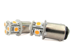 2 Lampade Led Barca Nautica BAY15D Bianco Caldo 12V 24V 2W No Polarita Piedi Sfalfati 8 Smd 5050 Baionetta G18,5