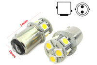 2 Lampade Led Barca Nautica BAY15D Bianco Freddo 12V 24V 2W No Polarita Piedi Sfalfati 7 Smd 5050 Baionetta G18,5