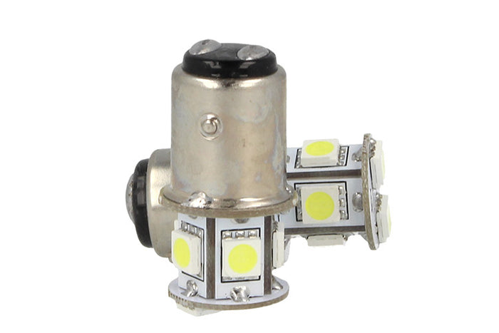 2 Lampade Led Barca Nautica BAY15D Bianco Freddo 12V 24V 2W No Polarita Piedi Sfalfati 7 Smd 5050 Baionetta G18,5