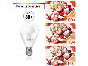 2 PZ Lampada A Led E14 P45 G45 8W Bianco Caldo 3000K 720 Lumen