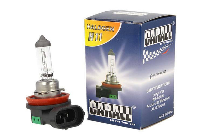 2 PZ Lampada Alogena Auto H11 12V 55W PGJ19-2 Trasparente Marca Carall