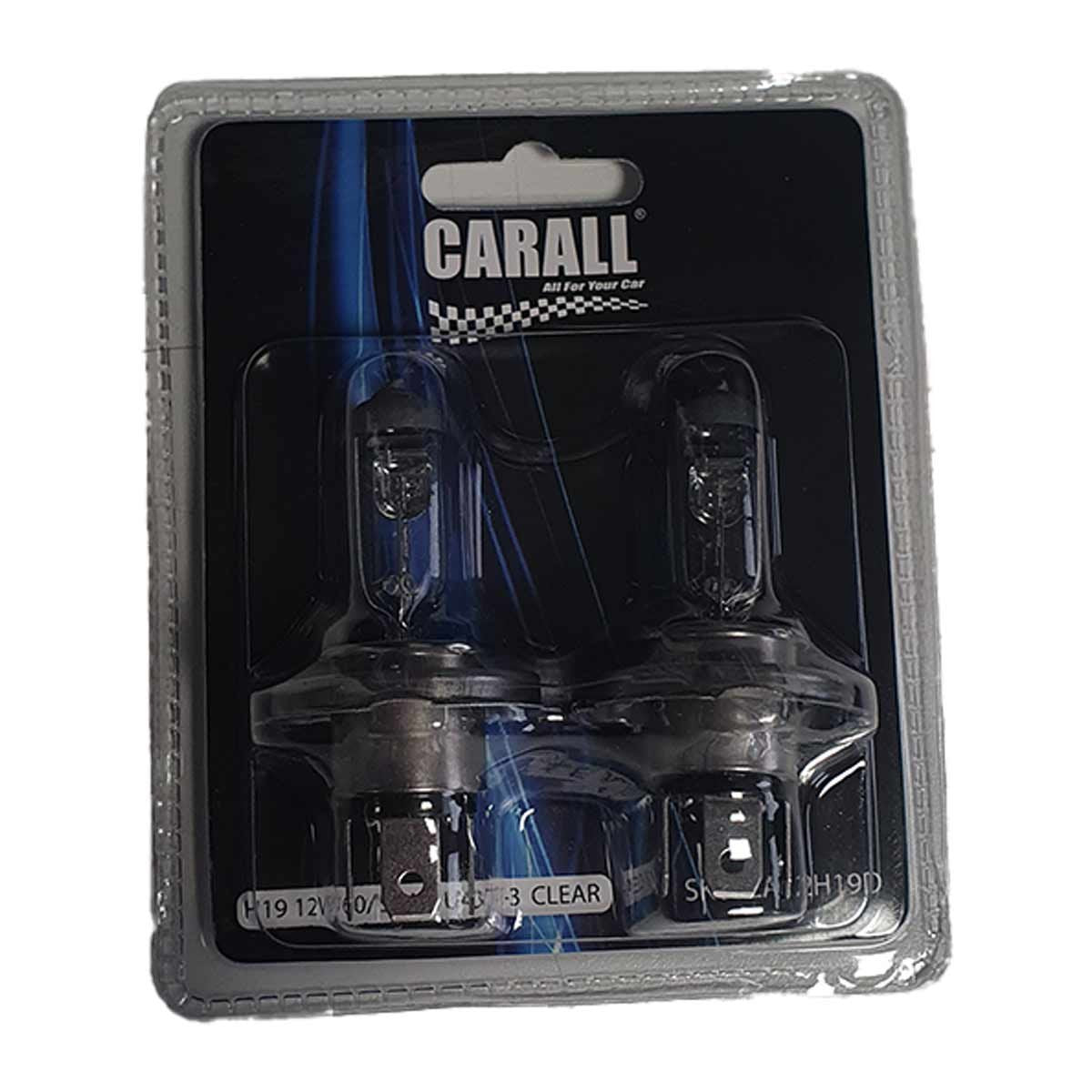 2 PZ Lampada Alogena Auto H19 12V 60/55W PU43t-3 Trasparente Marca CARALL