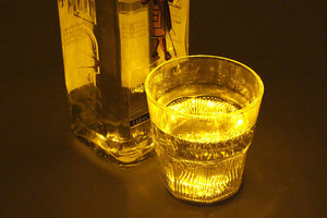 2 PZ Luci Led Sotto Bottiglia Vino Grappa Sotto Bicchiere Colore Giallo Yellow Luminoso Per Bar Pub