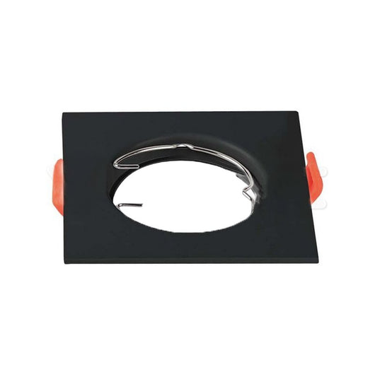 2 PZ Porta Faretti Led GU10 MR16 Quadrato Fisso Con Molla Nero Spotlight Fitting SKU-6643