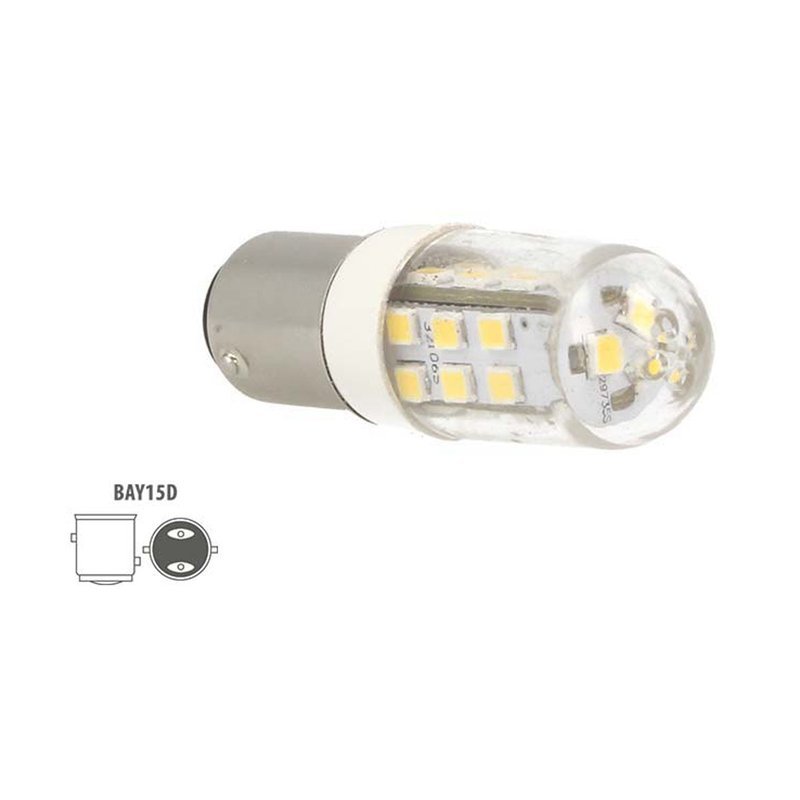 2 Pezzi Lampada Led Barca BAY15D Bianco Neutro 12V 24V 4W