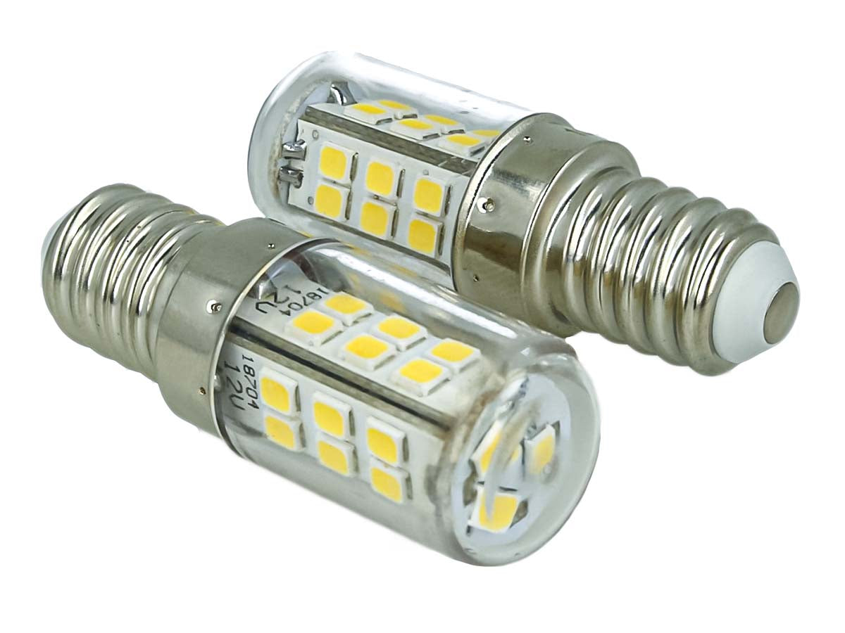 2 Pezzi Lampade Led E14 DC 12V 24V 4W Bianco Freddo 6000K 27 Smd 2835