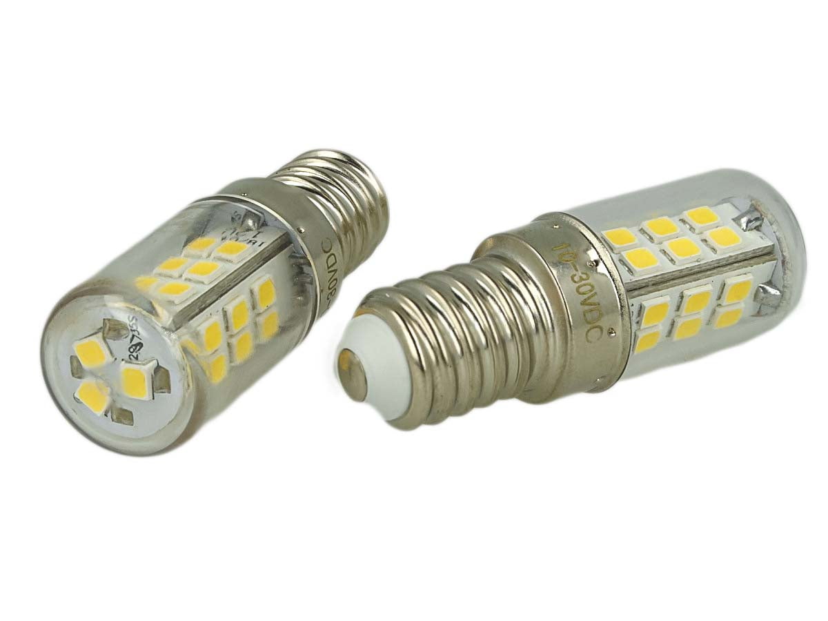 2 Pezzi Lampade Led E14 DC 12V 24V 4W Bianco Freddo 6000K 27 Smd 2835