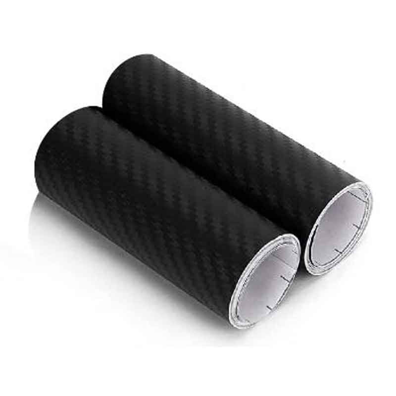 2 Rotoli Pellicola Adesiva Carbonio Rivestimento Nero per Auto e Moto 13cm x 500cm Effetto 5D