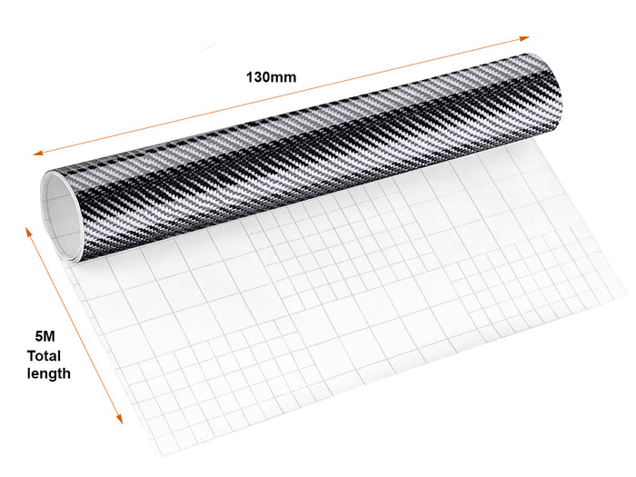 2 Rotoli Pellicola Adesiva Decorativa Per Auto 13X500cm Nero 4D