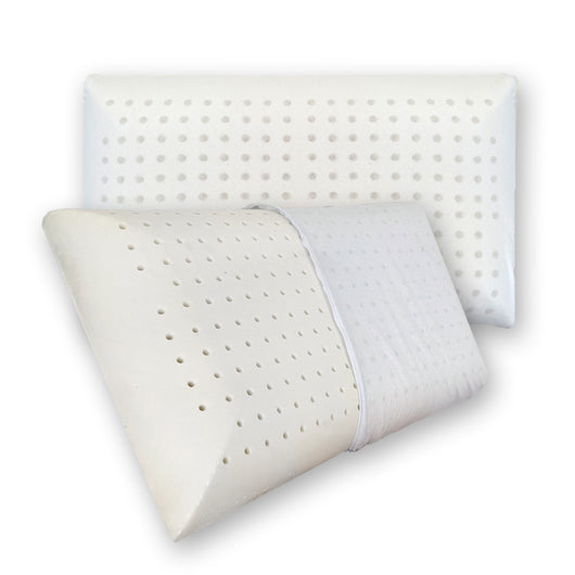 Coppia guanciali in memory foam forato traspirante cuscini modello saponetta con maglina - Comprarredo