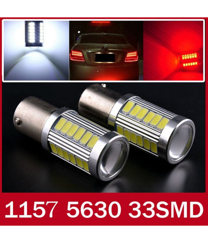 2 Lampadine Luce Posizione Luci Posteriori Stop Bay15d 33 Led Smd 12 - 24 Volt         