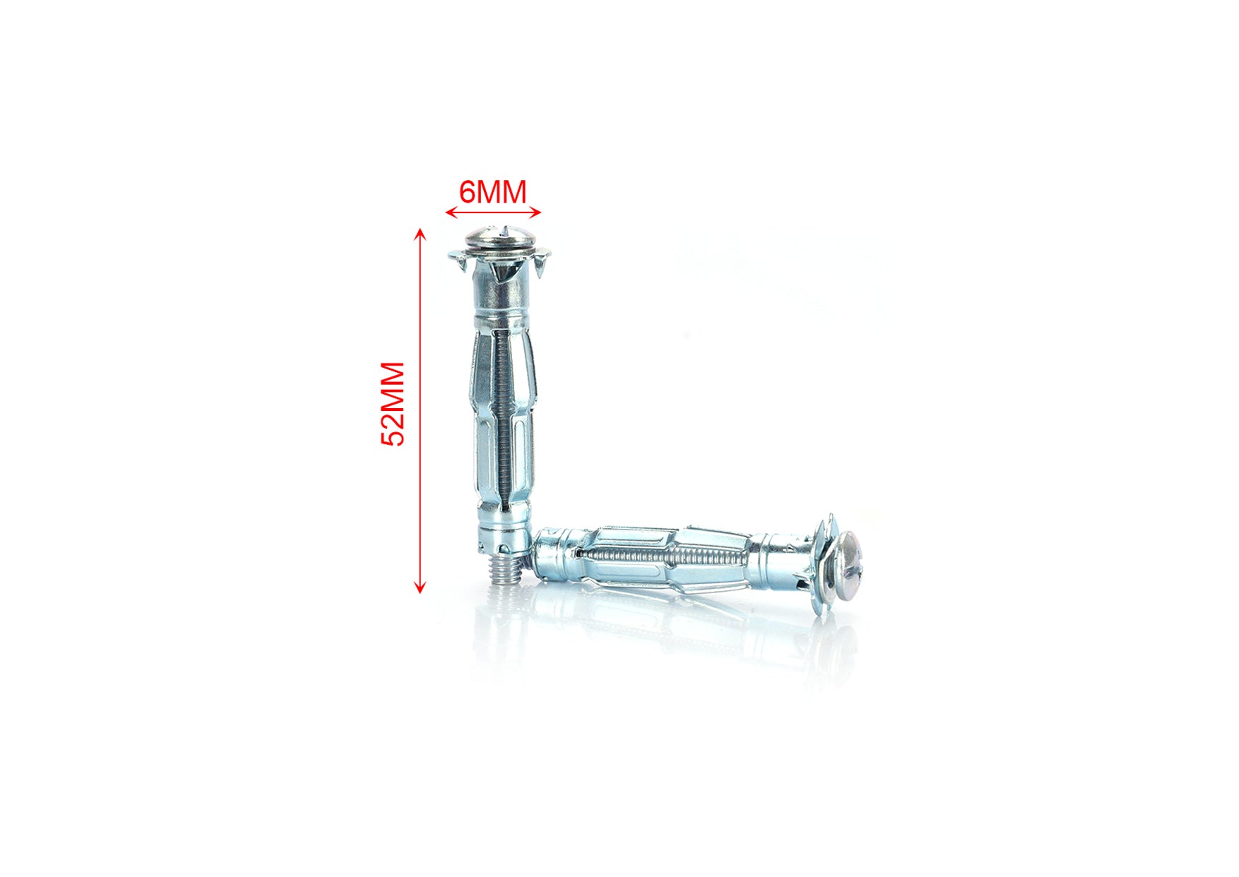 2 pcs Tasselli a Espansione in Metallo con Viti &Oslash;6x52mm