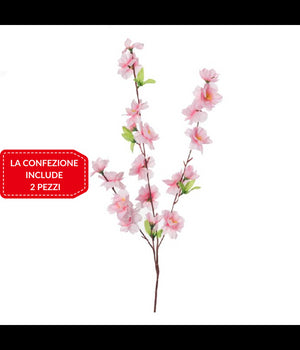 2 Pz Fiori Pesco Finti Artificiali Primavera Decorazione Interno Esterno Bouquet         