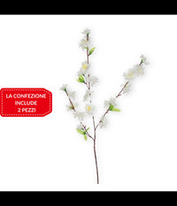 2 Pz Fiori Pesco Finti Artificiali Primavera Decorazione Interno Esterno Bouquet         