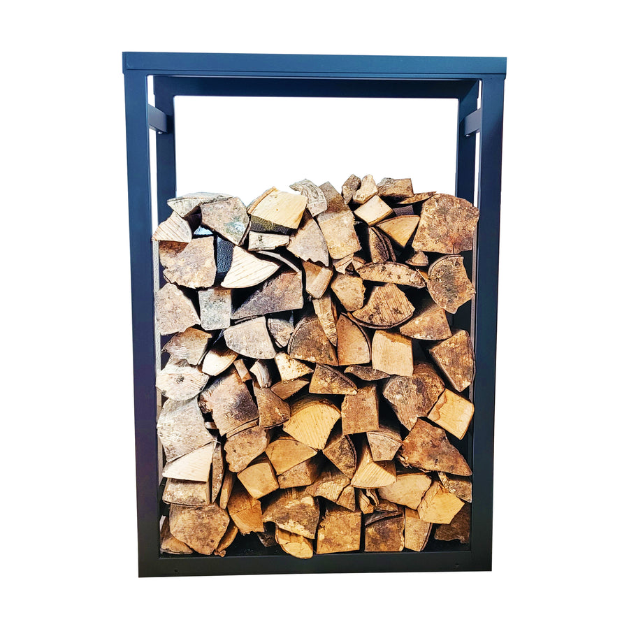 Scaffale porta legna in acciaio con ripiano porta oggetti - dimensione: basso - 724