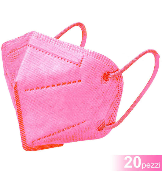 20 Mascherine Protettive Ffp2 Senza Valvola Mascherina Mini Colore Rosa Bambine         