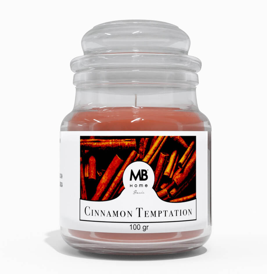 Candela Profumata 100 gr in Cera Vegetale Vasetto in Vetro Cinnamon Temptation