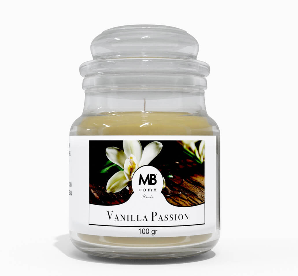 Candela Profumata 100 gr in Cera Vegetale Vasetto in Vetro Vanilla Passion