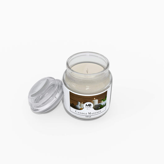 Candela Profumata 100 gr in Cera Vegetale Vasetto in Vetro Massage Candle