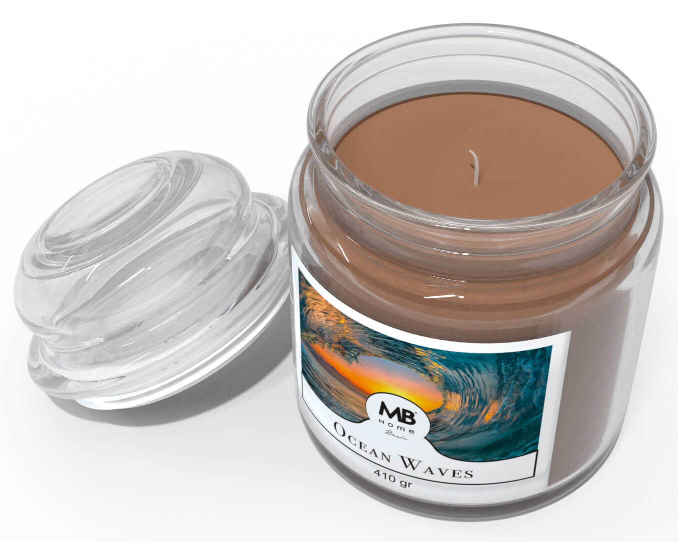 Candela Profumata 410 gr in Cera Vegetale Vasetto in Vetro Ocean Waves