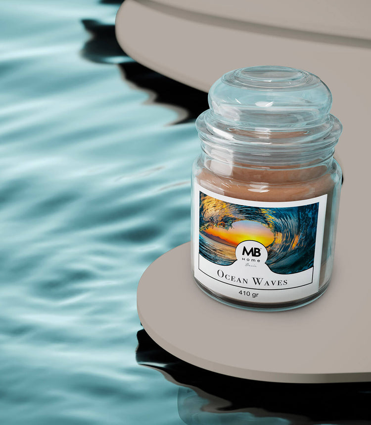 Candela Profumata 410 gr in Cera Vegetale Vasetto in Vetro Ocean Waves