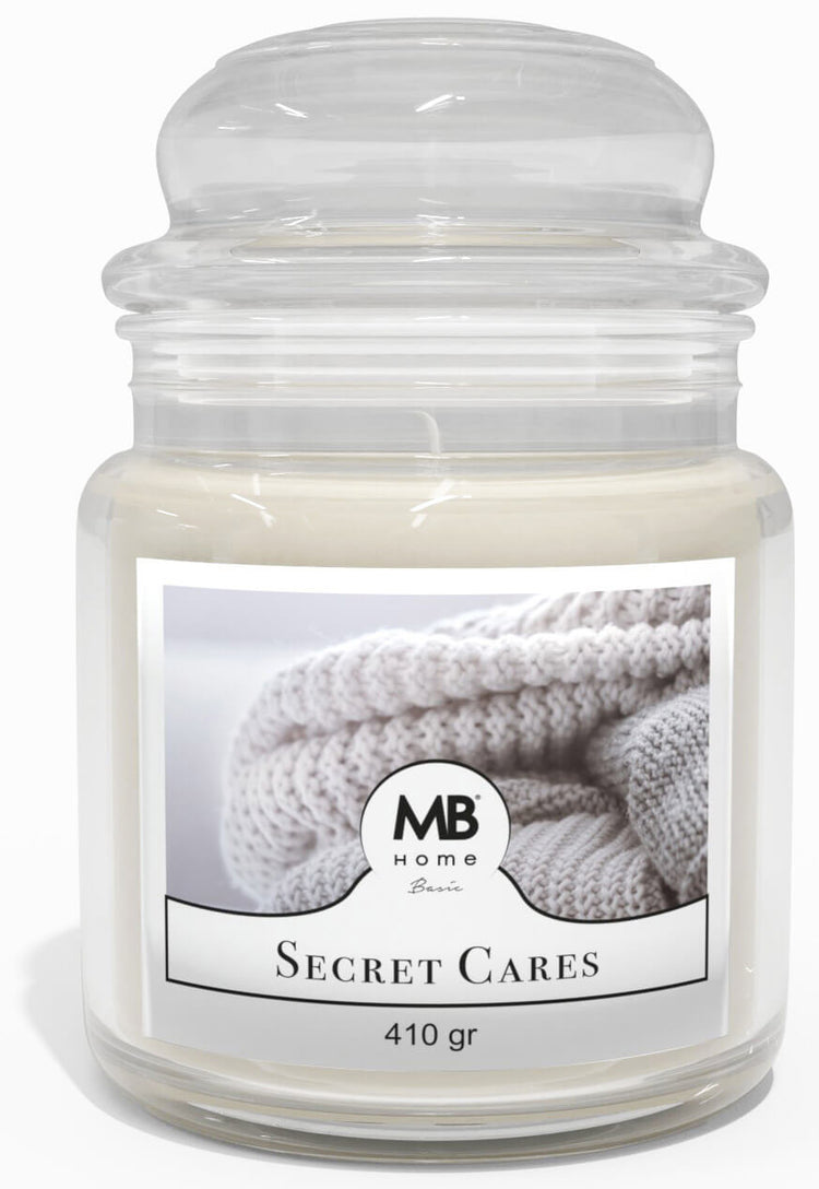 Candela Profumata 410 gr in Cera Vegetale Vasetto in Vetro Secret Cares