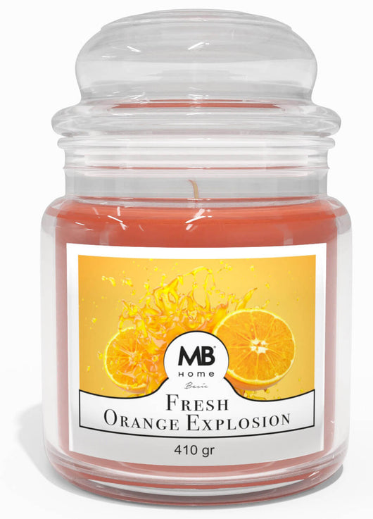 Candela Profumata 410 gr in Cera Vegetale Vasetto in Vetro Fresh Orange Explosion